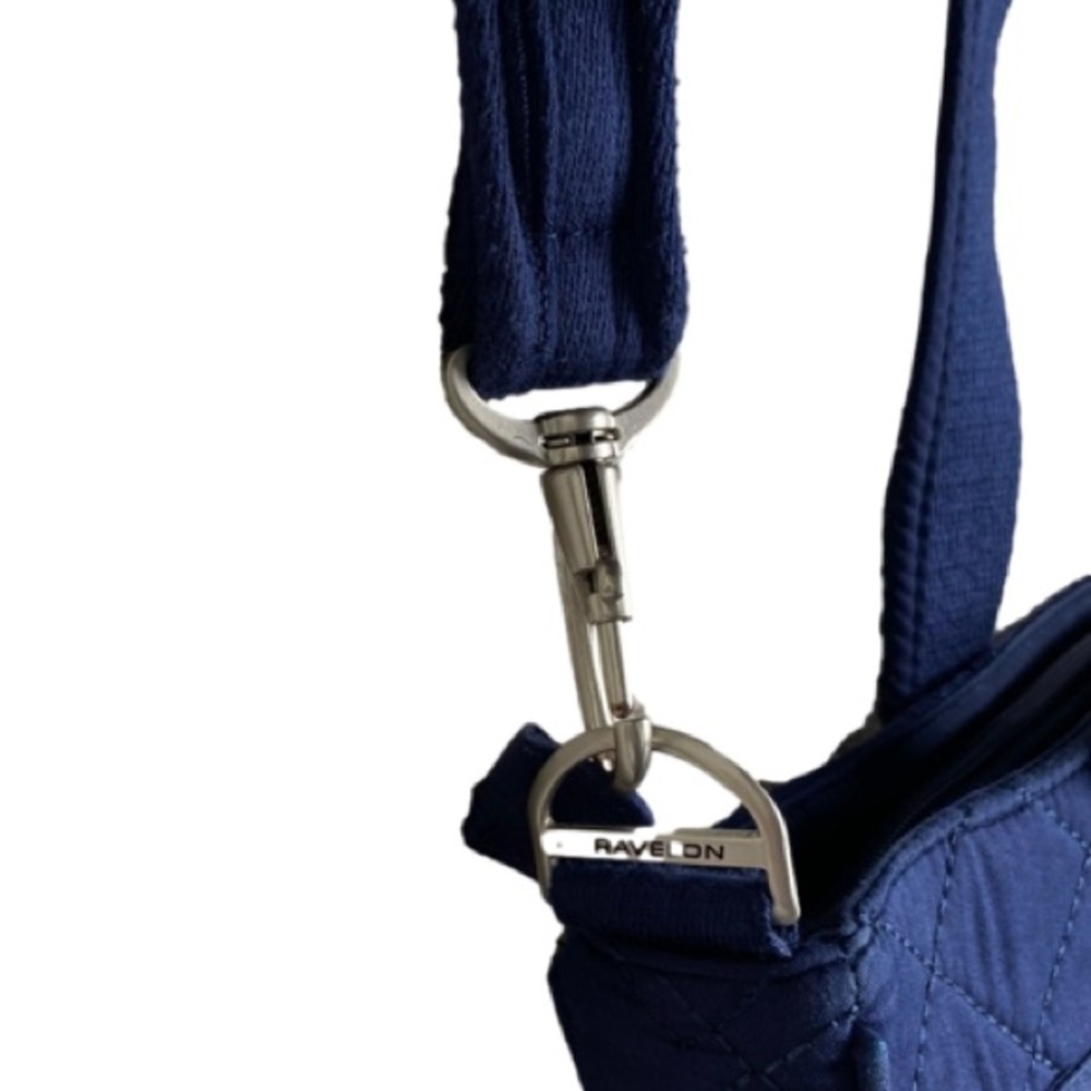 TRAVELON Anti-Theft RFID-Blocking Quilted Shoulder Tote Bag, Navy Blue - Picture 4 of 16